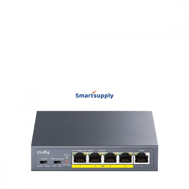CUDY GS105P 5-Port Giga bit PoE+ Switch 36W