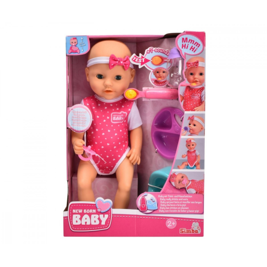 Dukke Nyf�dt Baby Sulten Baby 38 cm