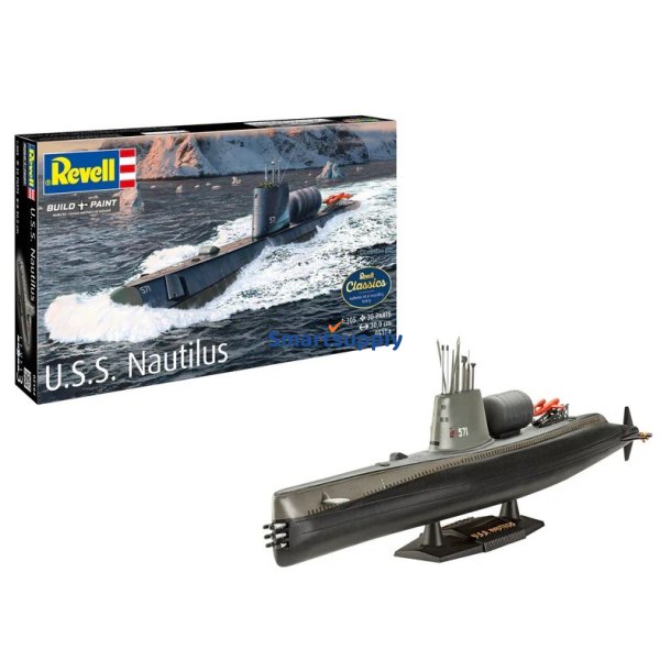 Plastik modelskib U.S.S. Nautilus 1/305