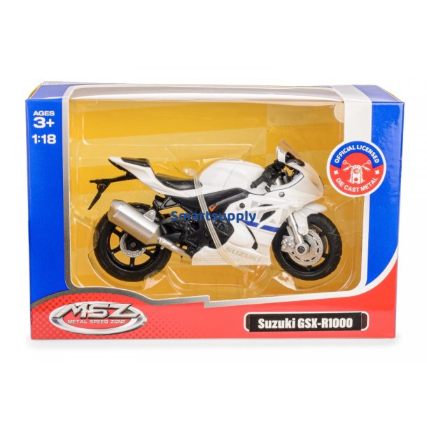 K�ret�j MSZ 1:18 SUZUKI GSX-R1000 hvid