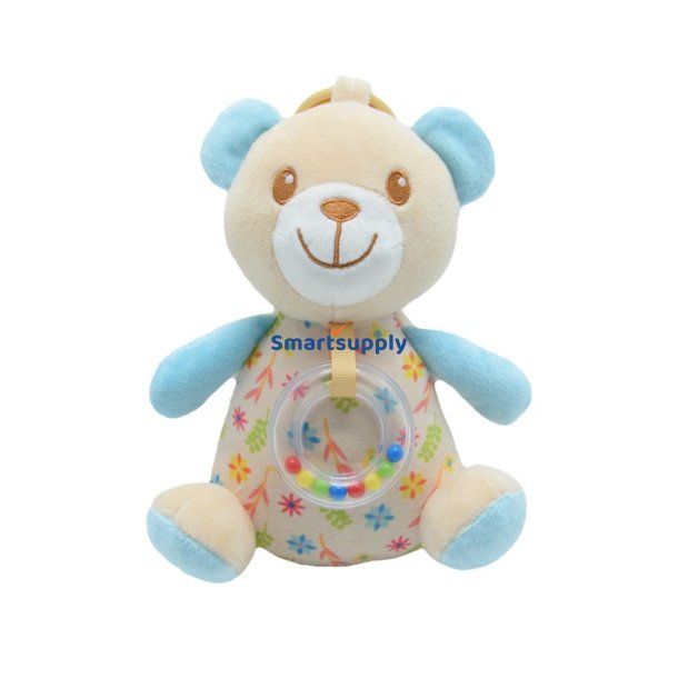 Musik�ske Teddy bj�rn beige og bl� 20 cm