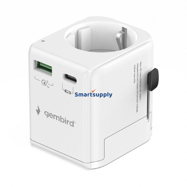 Grounded universal rejseadapter 20W