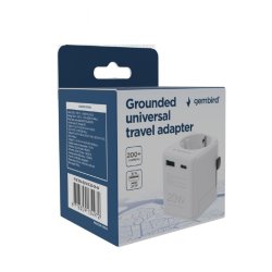 Grounded universal rejseadapter 20W