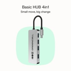 HUB USB-C Basic USB-C til 4x USB-A 3.0