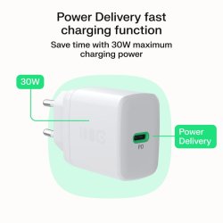 USB v�goplader 30W 1x USB-C HVID