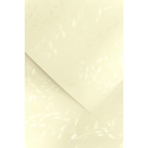 Metallic dekorativt A4 papir creme blade 50 stk.