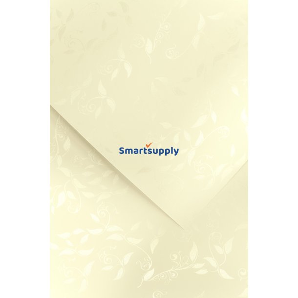 Metallic dekorativt A4 papir creme blade 50 stk.