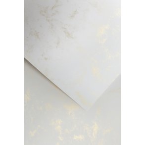 Metallic dekorativt A4 papir marmor guld 50 stk.