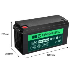 Batteri AGM VRLA 12V 250Ah IP54