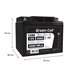 Batteri AGM VRLA 12V 40Ah IP54