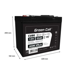 Batteri AGM VRLA 12V 55Ah IP54