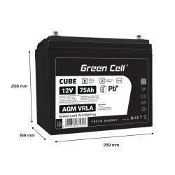 Batteri AGM VRLA 12V 75Ah IP54