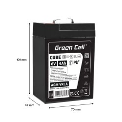 Batteri AGM VRLA 6V 4Ah IP54