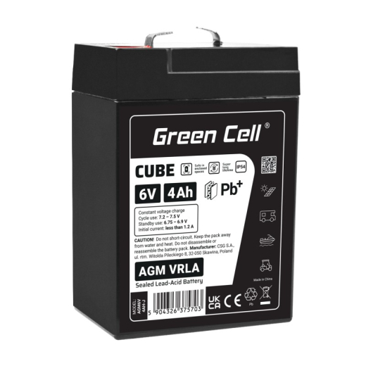 Batteri AGM VRLA 6V 4Ah IP54