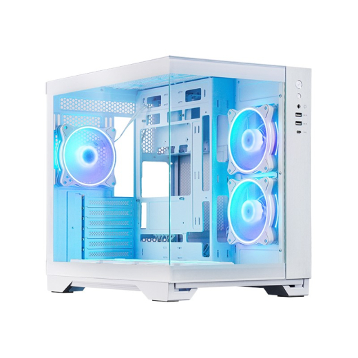PC kabinet VISIO GM-30W-T G-OP 6xfans ARGB hvid