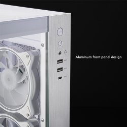 PC kabinet VISIO GM-30W-T G-OP 6xfans ARGB hvid