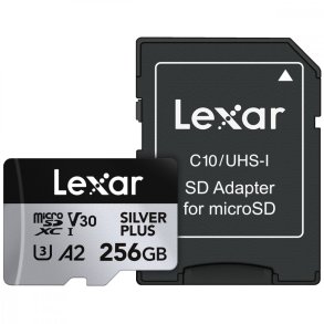 Memory card microSD 256GB C10 A2 U3 V30 205/150MB/s Silver Plus
