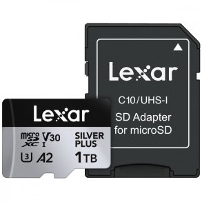 MicroSD hukommelseskort 1TB C10 A2 U3 V30 205/150MB/s Silver Plus