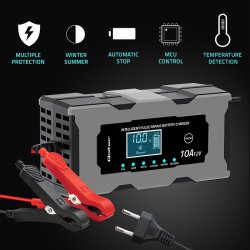 Lader 12V 10A med reparationsfunktion til AGM