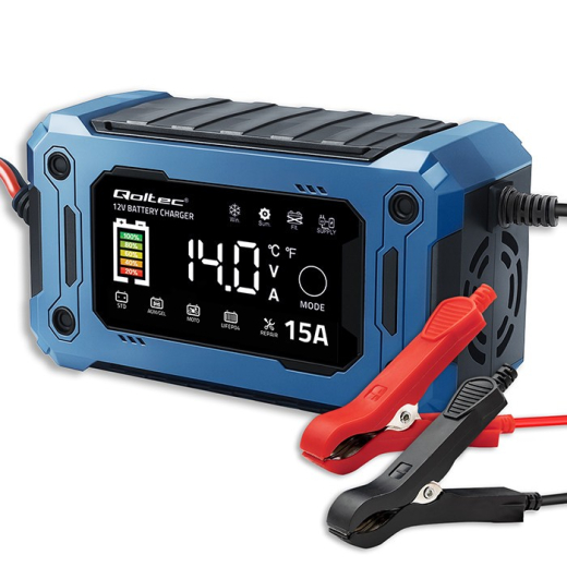 Lader 12V 15A til AGM GEL LiFePO4 LCD