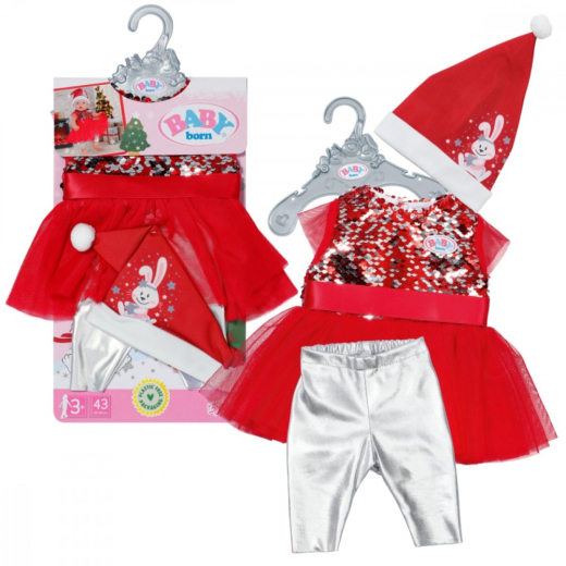 Xmas Kjole Baby Born 43 cm