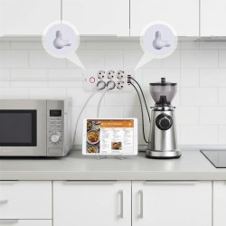 Str�mskinne 6 stik, MCE389 W 4xUSB-A 1xUSB-C 110-240V, AC 50/60Hz, 2.1A max 2500W hvid