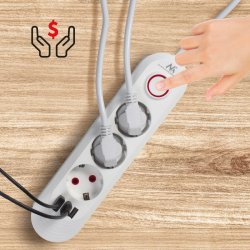 Str�mstik MCE394W 3 stik 3xUSB, 110-240V AC 50/60, 2.1A max 2500W, hvid