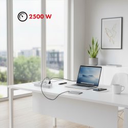 Stikd�se MCE391 W 6 stik 4xUSB 110-240V AC 50/60Hz, 2.1A max 2500W, hvid