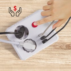 Str�mskinne, MCE388 W, 2 stik 3xUSB, 110-240V AC 50/60Hz, 2.1A maks 2500W, 3m hvid