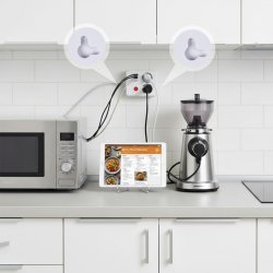 Str�mstikd�se 2 stik MCE387 W 3xUSB, 110-240V AC 50/60Hz, 2.1A max 2500W, 1.5m hvid