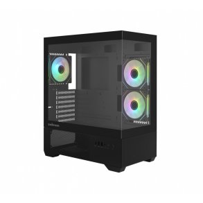 PC kabinet CHRONIX V2 Mid Tower ARGB bl�ser x3 sort