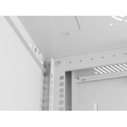 V�gbeslag rackskab 19 tommer 4U 600x450, perforeret d�r (Flat Pack) gr�