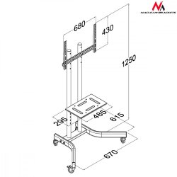 Professionel TV stand vogn p� hjul MC-739 max 40kg max 32-65 ''