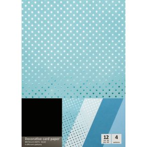 Karton papir mix bl - metallic A4, 12 ark