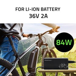 Oplader til ebike batterier 36V, 42V, 2A