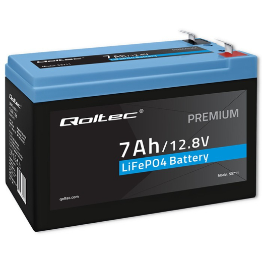 LiFePO4 batteri 12.8V 7Ah, 89.6Wh, BMS