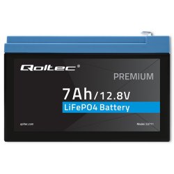 LiFePO4 batteri 12.8V 7Ah, 89.6Wh, BMS