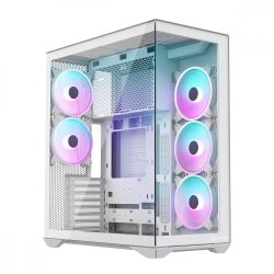 PC kabinet Volcano Space XL ARGB Full Tower 5 bl�sere, hvid