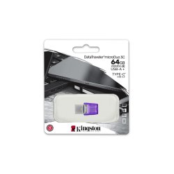 Kingston Flashdrive 64Gb Microduo 3C 200Mb/S Dual Usb-A + Usb-C