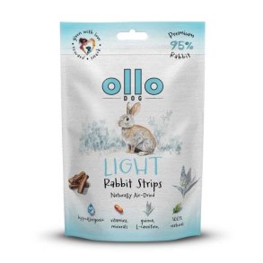 OLLO Air-Dried Light Rabbit strips - godbid til hund - 80g