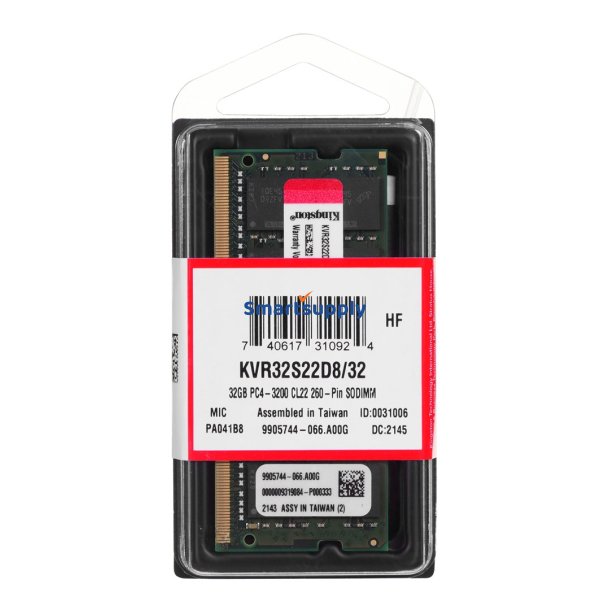Kingston Technology ValueRAM KVR32S22D8/32 hukommelsesmodul 32 GB 1 x 32 GB DDR4 3200 Mhz