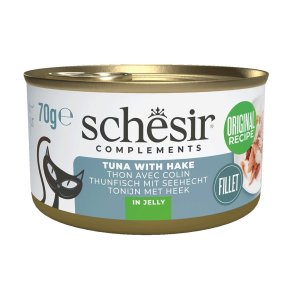 SCHESIR Complements Tuna with hake in jelly - vd kattefoder - 70g