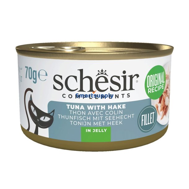 SCHESIR Complements Tuna with hake in jelly - vd kattefoder - 70g