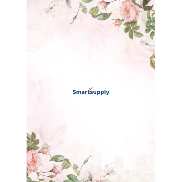 Rosa floramnster A4 papir satin delux 50 stk.