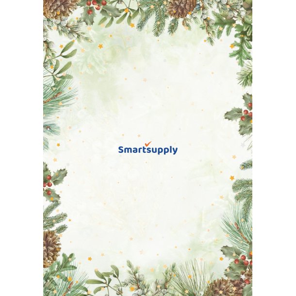 Mistletoe jule mnster A4 papir satin delux 50 stk.