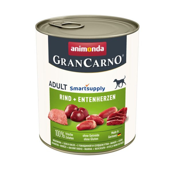 Animonda Grancarno Voksen Oksekd Og Andehjerter - Vdfoder Til Hunde - 800G