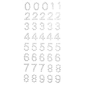 Rhinstens svl tal med selvklbende bagside 18mm, 40 stk.