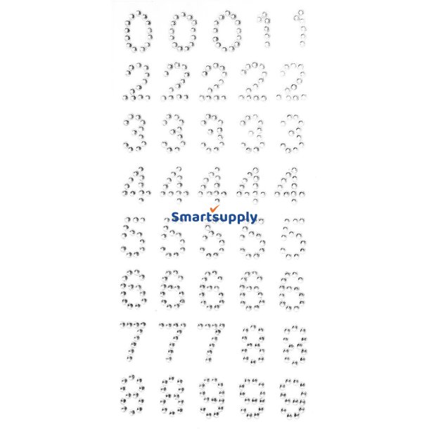 Rhinstens s�vl tal med selvkl�bende bagside 18mm, 40 stk.