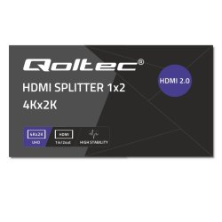 Qoltec 51797 Aktiv HDMI Splitter 2 x HDMI 4K x 2K | 6 Gb/s | 60 Hz