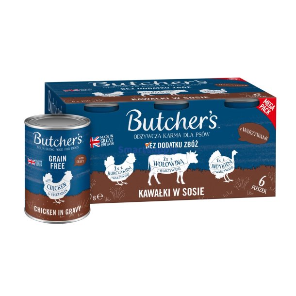 Butcher's Original Mega Pack Mix Med Grntsager I Sovs - Vdfoder Til Hunde - 6 X 400G